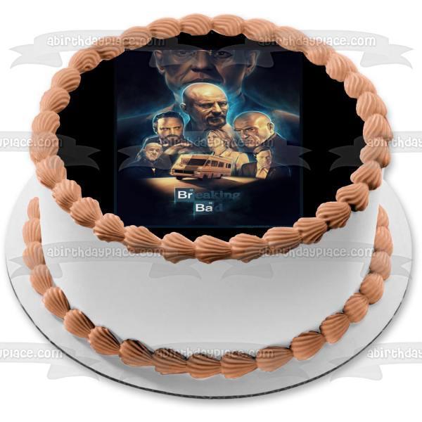 Breaking Bad Walter White Jesse Pinkman Gus Fringe Hank Shrader Saul Goodman Mike Ehrmantraut Skylar White Vehículo recreativo Decoración comestible para tarta Imagen ABPID27081 