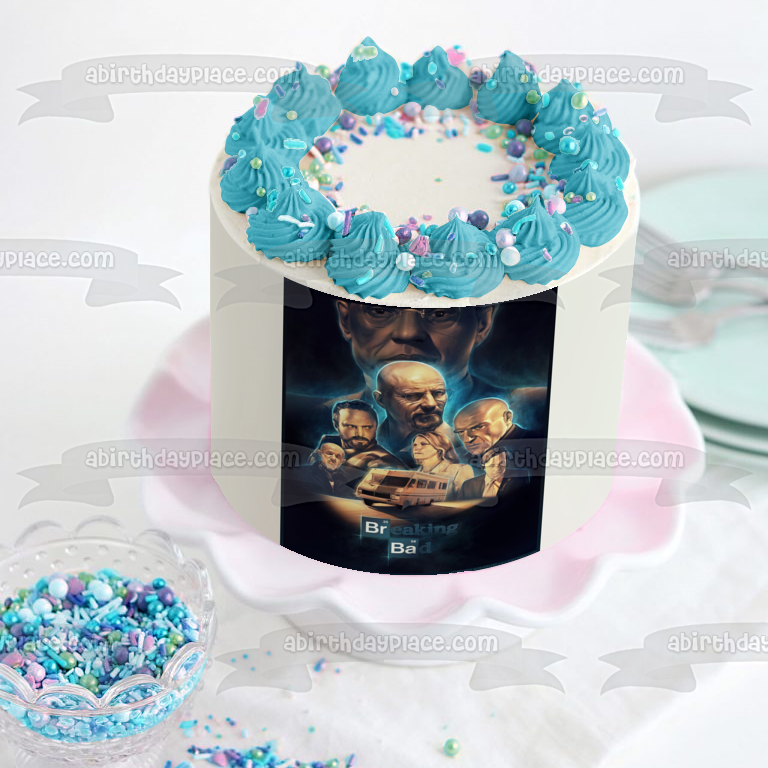 Breaking Bad Walter White Jesse Pinkman Gus Fringe Hank Shrader Saul Goodman Mike Ehrmantraut Skylar White Vehículo recreativo Decoración comestible para tarta Imagen ABPID27081 