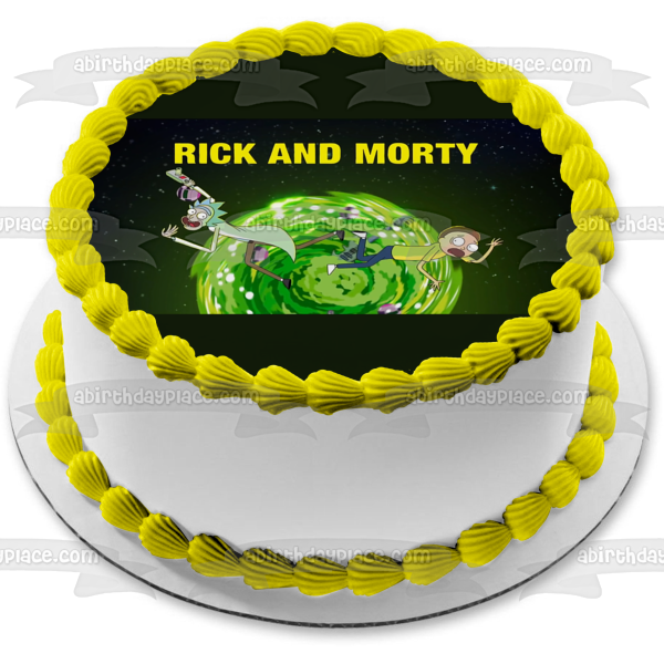 Rick and Morty Rick Sanchez Morty Smith Outer Space Edible Cake Topper Image ABPID27085