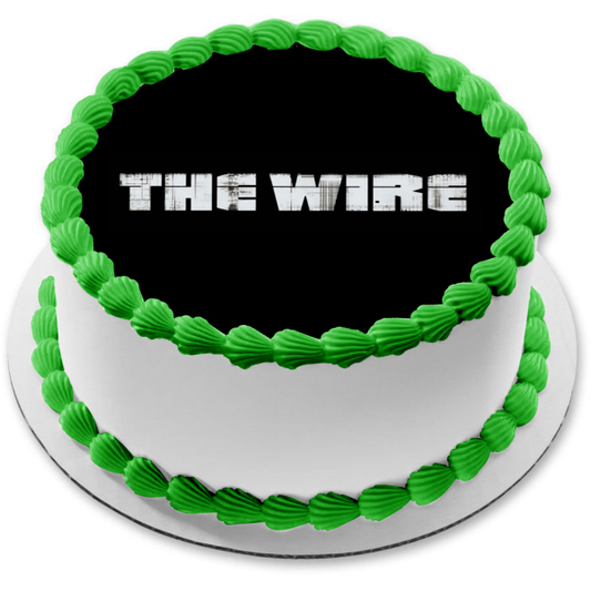 Imagen comestible para decoración de tarta con el logotipo de The Wire, fondo negro, ABPID27096 