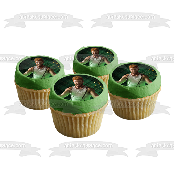 American Gods Mad Sweeny Green Plaid Background Edible Cake Topper Image ABPID26977