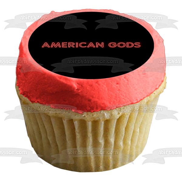 American Gods Logo Black Background Edible Cake Topper Image ABPID26981