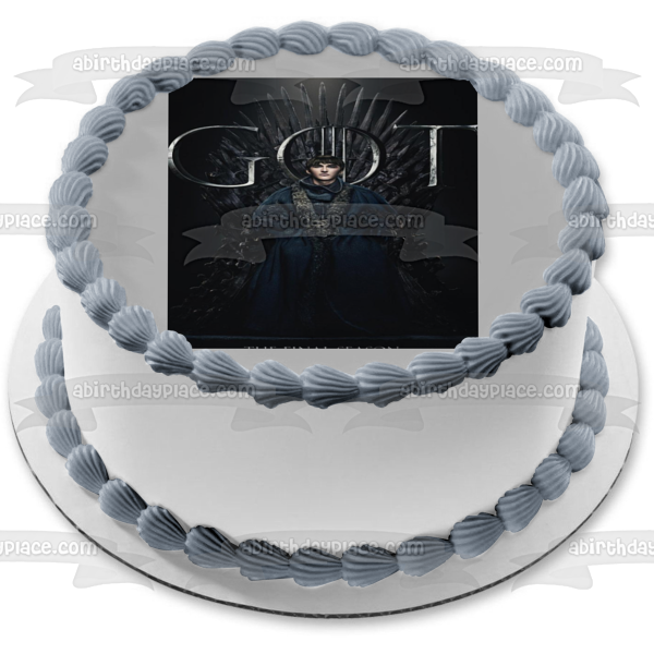 Juego de Tronos Bran Stark Trono de Hierro Fondo Negro Adorno Comestible para Tarta Imagen ABPID27317 