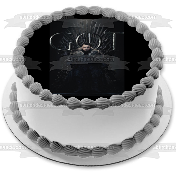 Game of Thrones Samwell Tarly Iron Throne Black Background Edible Cake Topper Image ABPID27345