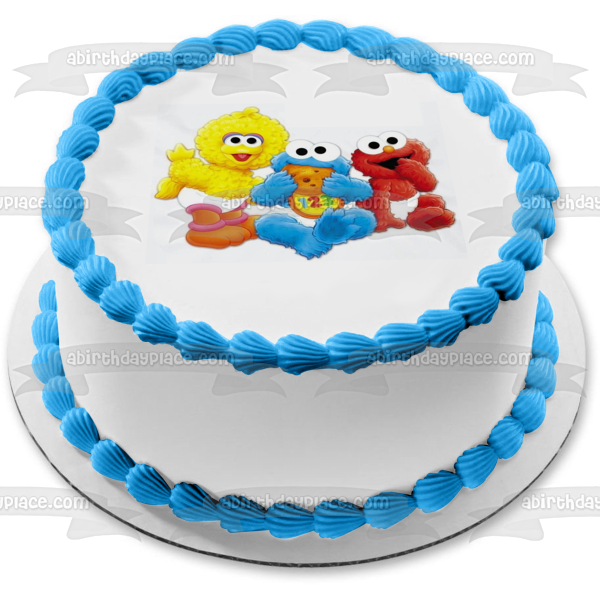 Sesame Street Baby Big Bird Baby Elmo Baby Cookie Monster Edible Cake Topper Image ABPID27380