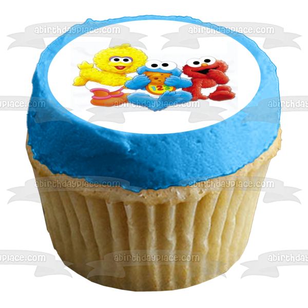 Sesame Street Baby Big Bird Baby Elmo Baby Cookie Monster Edible Cake Topper Image ABPID27380