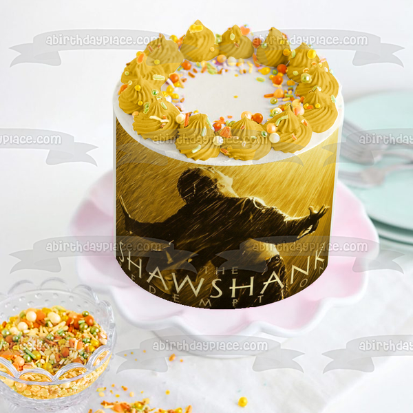 The Shawshank Redemption Andy Dufresne Raining Prison Escape Edible Cake Topper Image ABPID27139