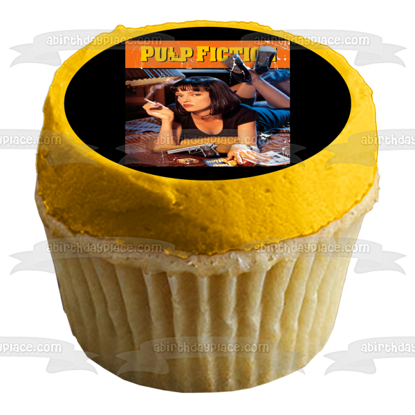 Pulp Fiction Mia Wallace - Decoración comestible para tarta con diseño de pistola 