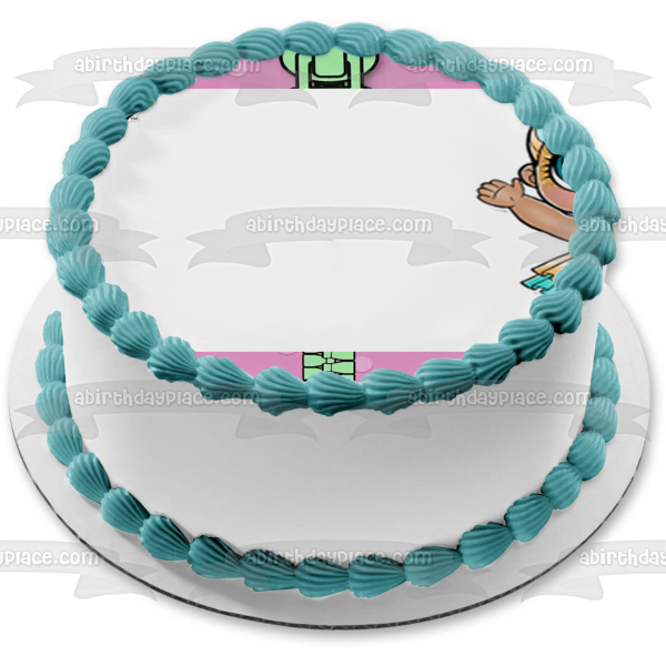 LOL Surprise Luxe Marco de imagen comestible para decoración de tarta con bordes de lunares morados ABPID27156 