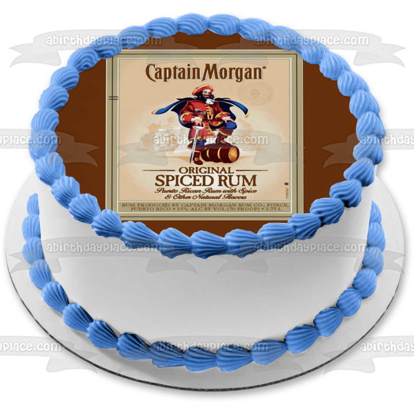 Captain Morgan Original Spiced Rum Bottle Label Edible Cake Topper Image ABPID27469