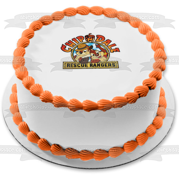 Chip N Dale Rescue Rangers Classic Logo Edible Cake Topper Image ABPID56290