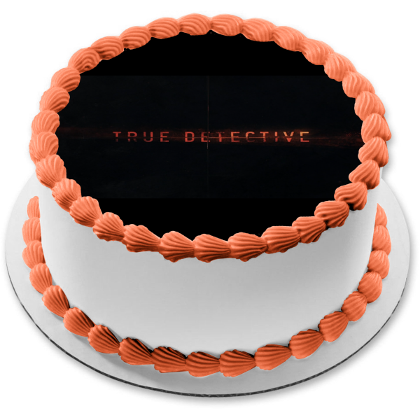 True Detective Logo Black Background Edible Cake Topper Image ABPID27179