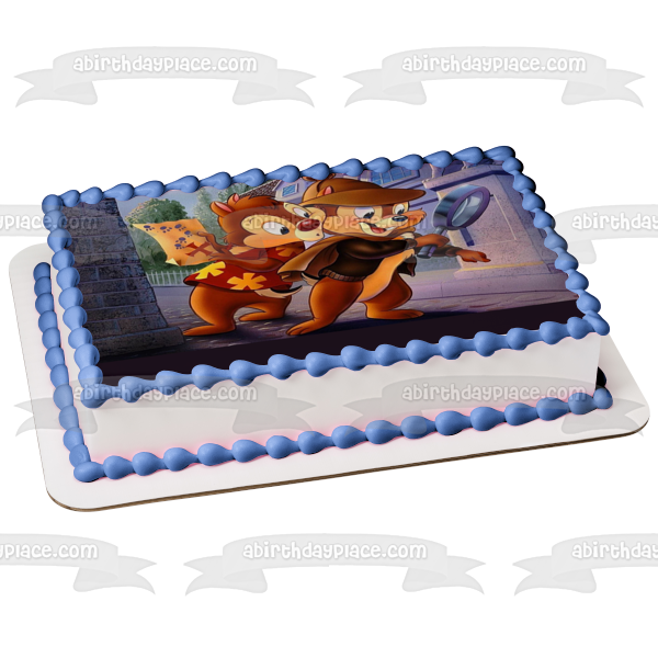 Chip N Dale Rescue Rangers Detectives Edible Cake Topper Image ABPID56293