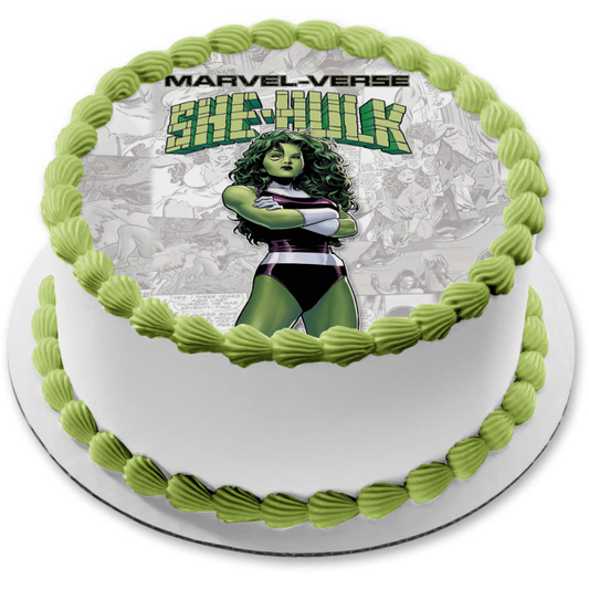 She-Hulk Classic Comic Cover Edible Cake Topper Image ABPID56300