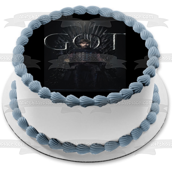 Game of Thrones Jaime Lannister Iron Throne Black Background Edible Cake Topper Image ABPID27198