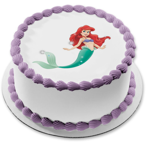 Disney the Little Mermaid Ariel Sparkles Edible Cake Topper Image ABPID27203