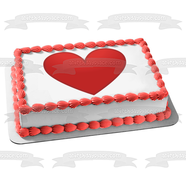 Adorno comestible para tarta con diseño de corazón rojo, feliz día de San Valentín, imagen ABPID27573 