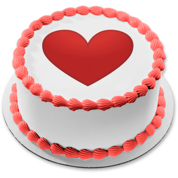 Red Heart Happy Valentine's Day Edible Cake Topper Image ABPID27573