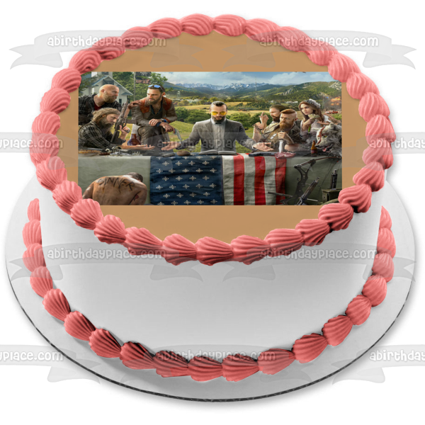 Far Cry 5 Joseph Seed Faith Seed John Seed Jacob Seed Nick Rye American Flag Wolf Edible Cake Topper Image ABPID27212