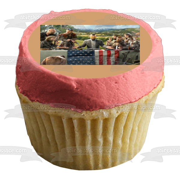 Far Cry 5 Joseph Seed Faith Seed John Seed Jacob Seed Nick Rye American Flag Wolf Edible Cake Topper Image ABPID27212