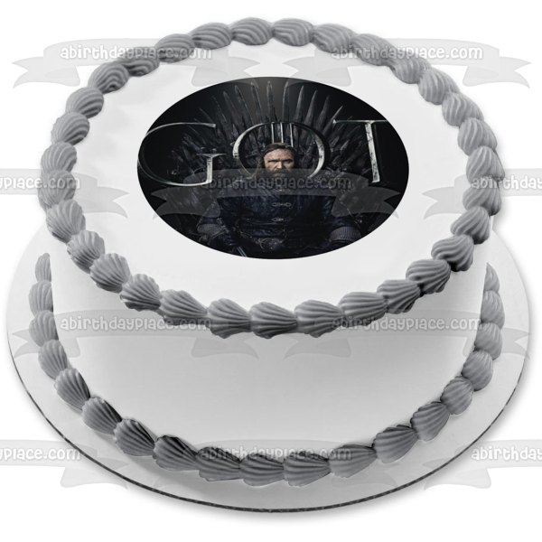 Juego de Tronos Sandor Clegane Trono de Hierro Fondo Negro Adorno Comestible para Tarta Imagen ABPID27218 