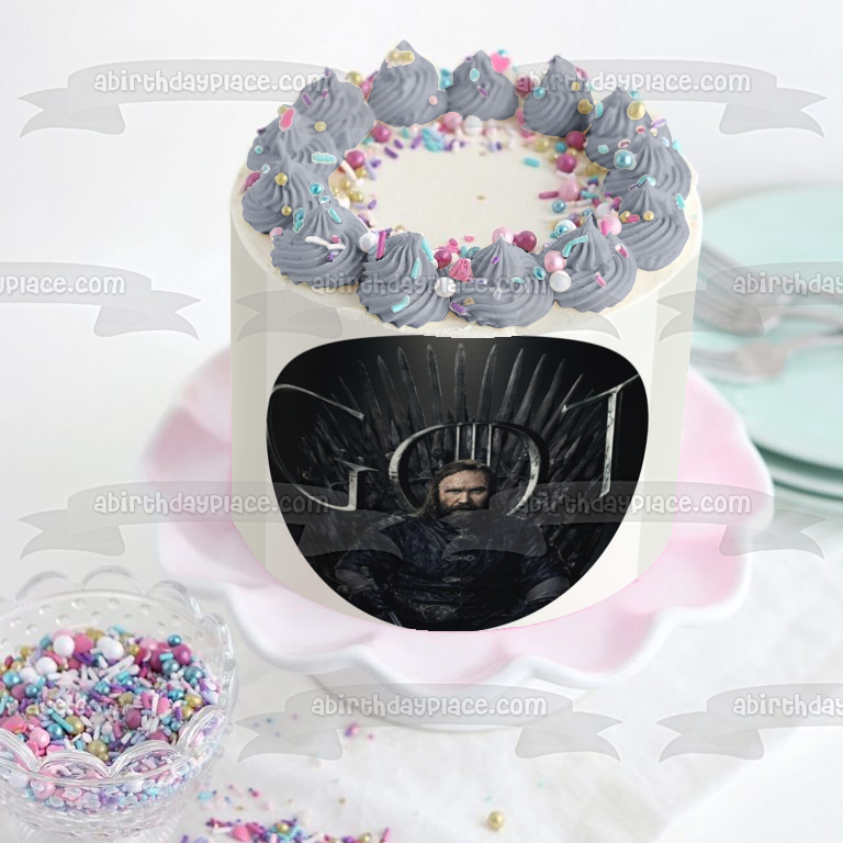 Juego de Tronos Sandor Clegane Trono de Hierro Fondo Negro Adorno Comestible para Tarta Imagen ABPID27218 