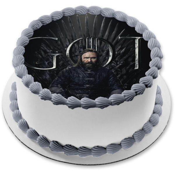 Juego de Tronos Sandor Clegane Trono de Hierro Fondo Negro Adorno Comestible para Tarta Imagen ABPID27218 