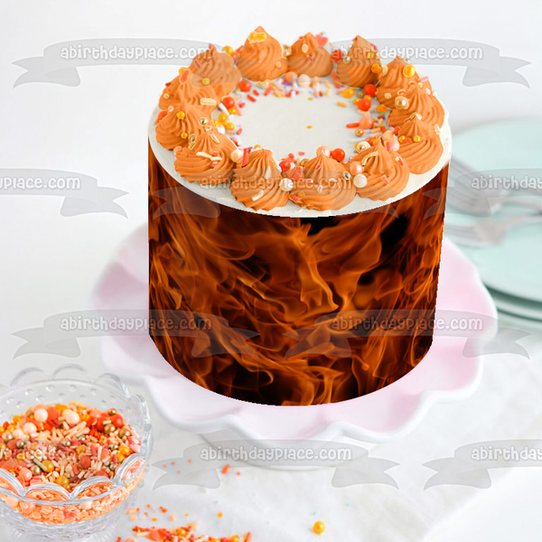 Flames Background Pattern Edible Cake Topper Image ABPID27231