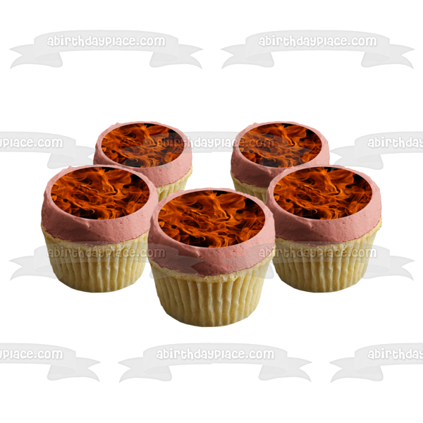 Flames Background Pattern Edible Cake Topper Image ABPID27231