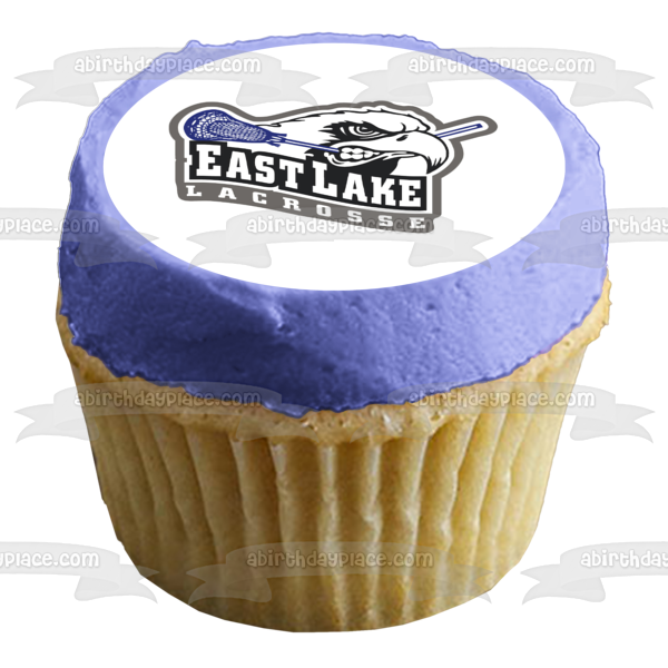 East Lake Lacrosse Logo Edible Cake Topper Image ABPID27719
