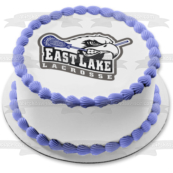 East Lake Lacrosse Logo Edible Cake Topper Image ABPID27719