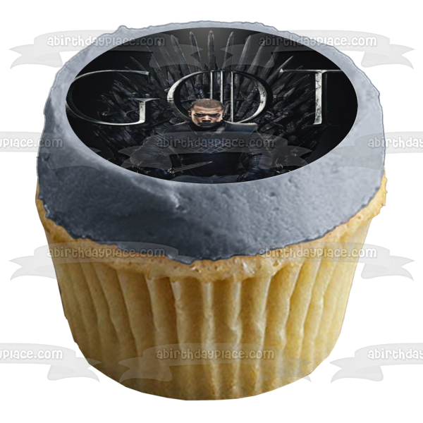 Game of Thrones Grey Worm Black Background Iron Throne Edible Cake Topper Image ABPID27260