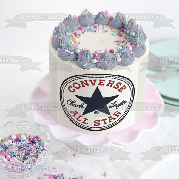Converse All Star Sneaker Logo Blue Star Chuck Taylor Edible Cake Topper Image ABPID27724