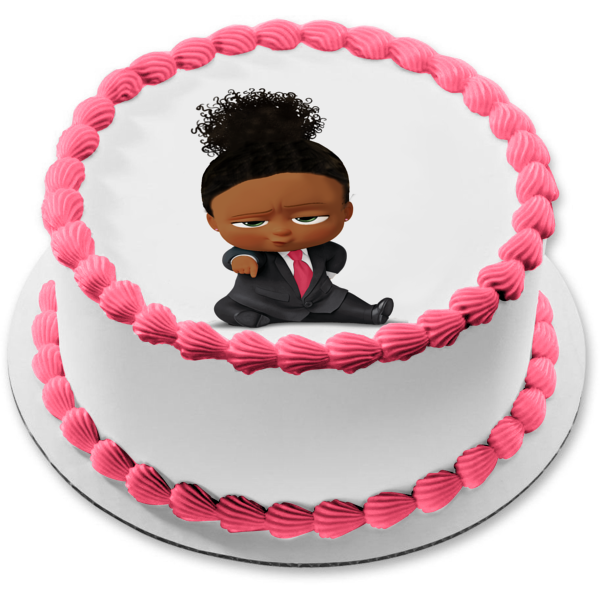 African American Girl Boss Baby Ponytail Hair Edible Cake Topper Image – A  Birthday Place