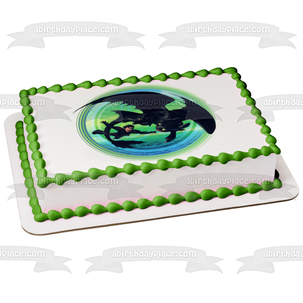 How to Train Your Dragon Toothless Hiccup Flying Edible Cake Topper Image ABPID27273