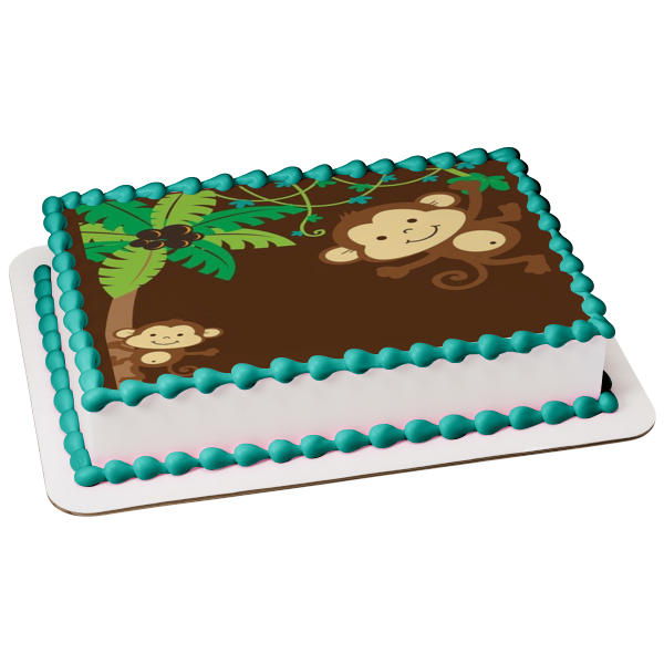 Mokney's Trees Brown Background Edible Cake Topper Image ABPID27278