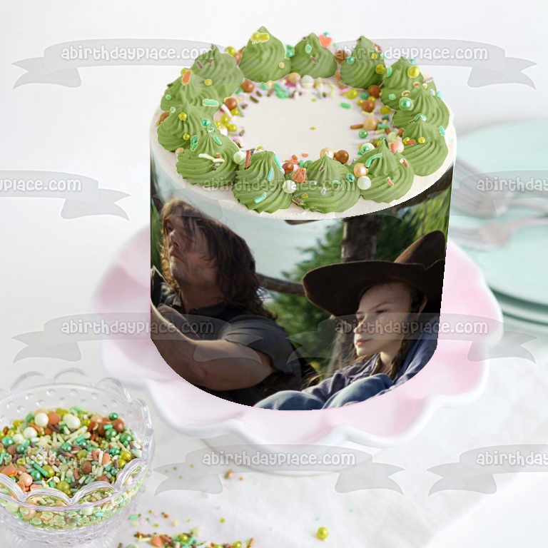 The Walking Dead Daryl Dixon Judith Edible Cake Topper Image ABPID27279