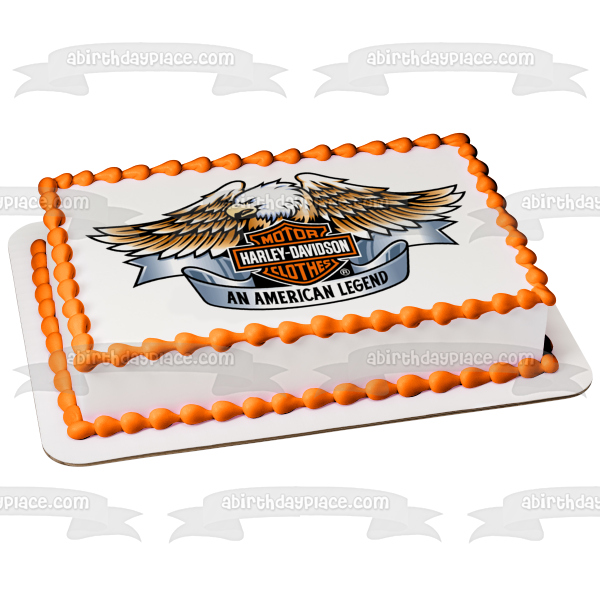 Harley Davidson Logo Eagle an American Legend Edible Cake Topper Image ABPID27289