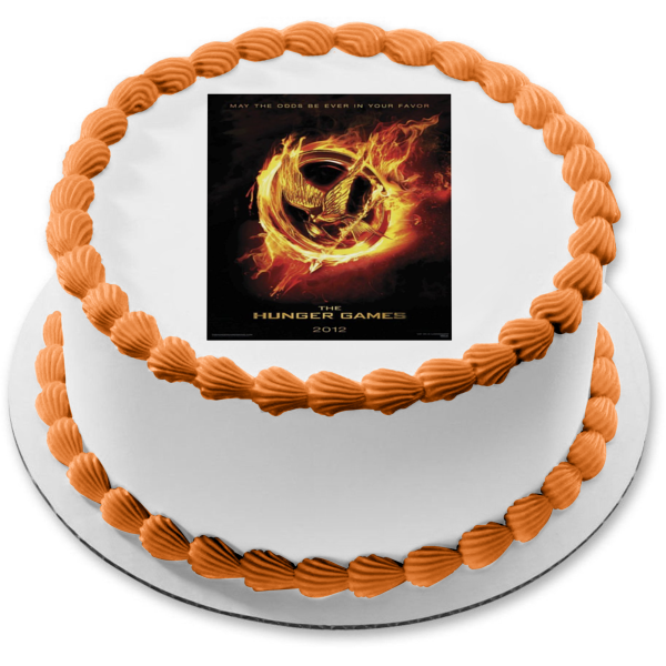 The Hunger Games Movie Poster May the Odds Be Ever In Your Favor Edible Cake Topper Image ABPID28018