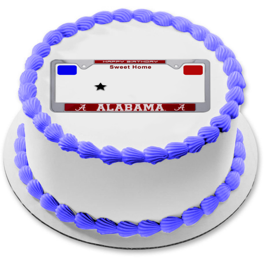 Sweet Home Alabama License Plate Edible Cake Topper Image ABPID56306