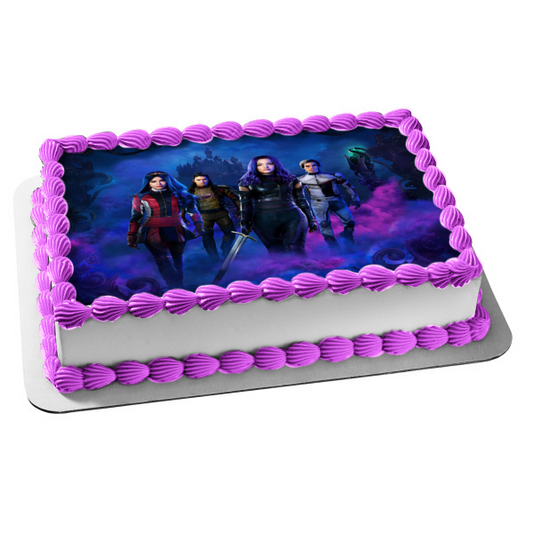 Descendants 3 Mal Evie Carlos Gil Edible Cake Topper Image ABPID56308