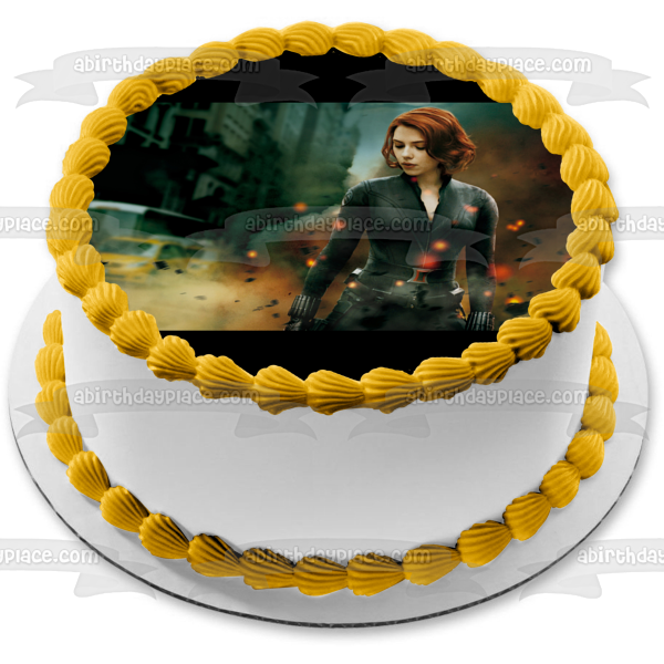 The Avengers Black Widow Natasha Alianovna Romanova Marvel Explosion Edible Cake Topper Image ABPID28061