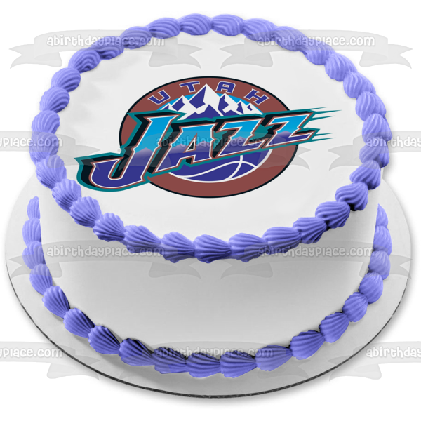 Utah Jazz Basketball Logo NBA Edible Cake Topper Image ABPID28066