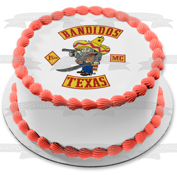 Bandidos Texas Motorcycle Club Logo Edible Cake Topper Image ABPID28069