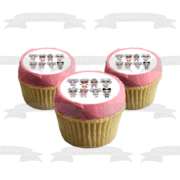 LOL Surprise Queen Bee Sugar Curious Qt Snow Angel Sugar Glam Glitter Kitty Queen Edible Cake Topper Image ABPID49559