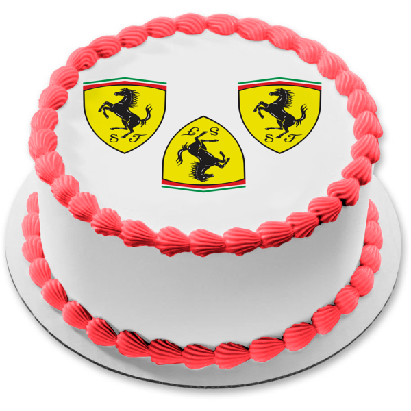 Ferrari Logos Edible Cake Topper Image ABPID49860