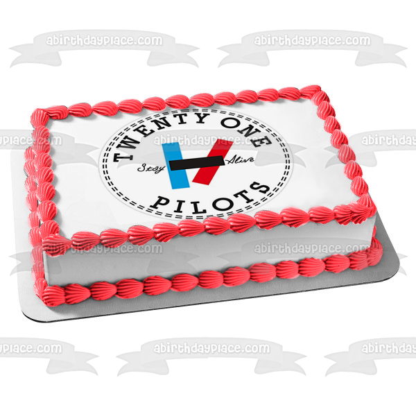 Twenty One Pilots Stay Alive Poster Edible Cake Topper Image ABPID49665