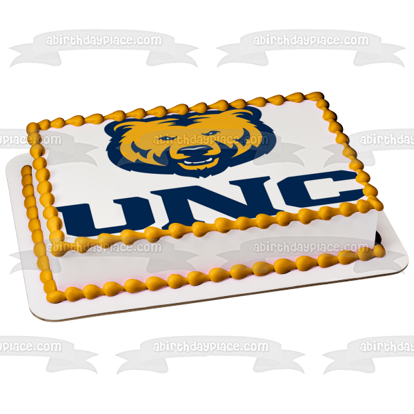 Imagen comestible para tarta con logotipo de los Bears de la Universidad del Norte de Colorado ABPID49863 