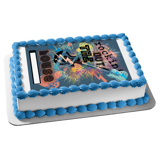 Rockin Out the House Electric Guitars Edible Cake Topper Image ABPID49686