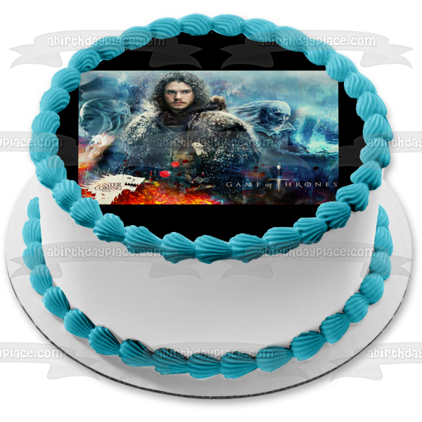 Game of Thrones Jon Snow Winter Is Coming Edible Cake Topper Image ABPID49918